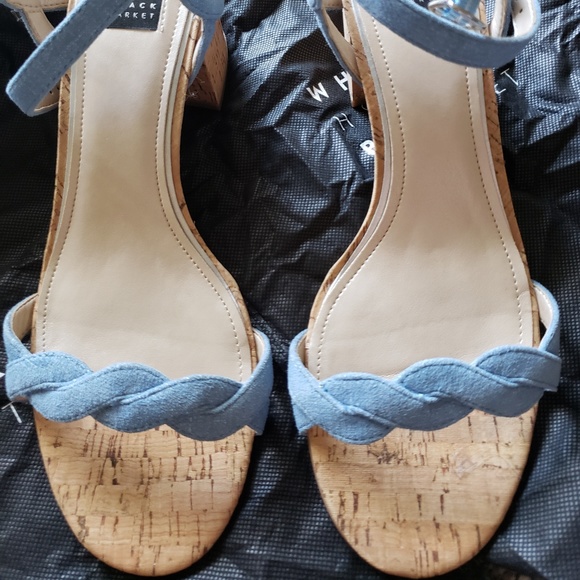 NWOT WHBM Sandals Light Blue Size 8 - Picture 5 of 6